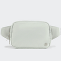 PANDER Everywhere Belt Bag Large 2L in Seal Grey, straight-on front view on #ECEDEF background