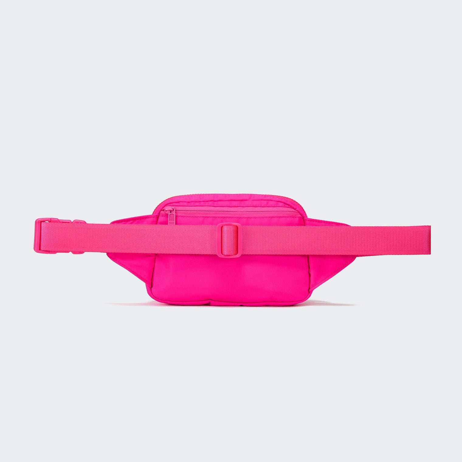 PANDER large crossbody waist pack in Sonic Pink, adjustable strap view