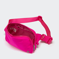 PANDER unisex 2L belt bag in Sonic Pink, everyday travel view