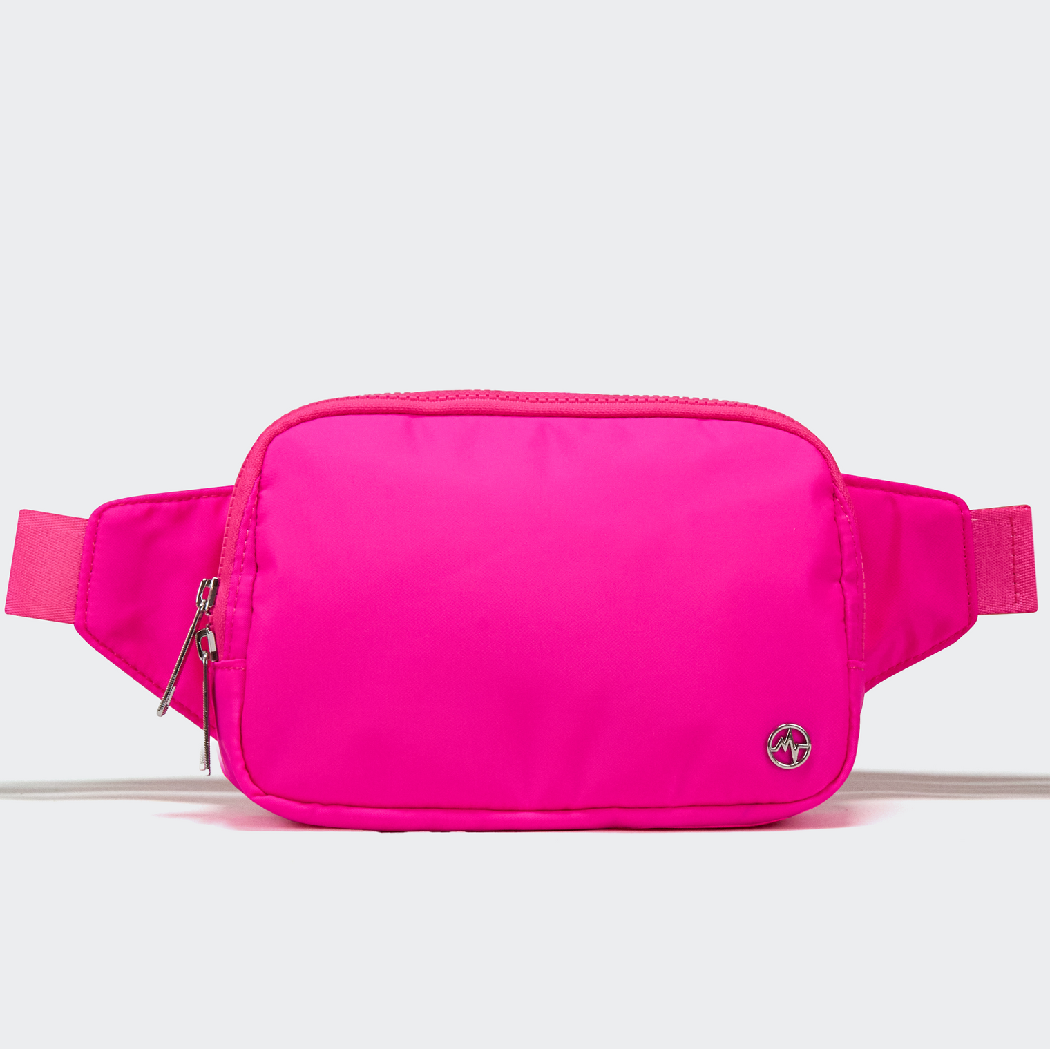 PANDER Everywhere Belt Bag Large 2L in Sonic Pink, straight-on front view on #ECEDEF background