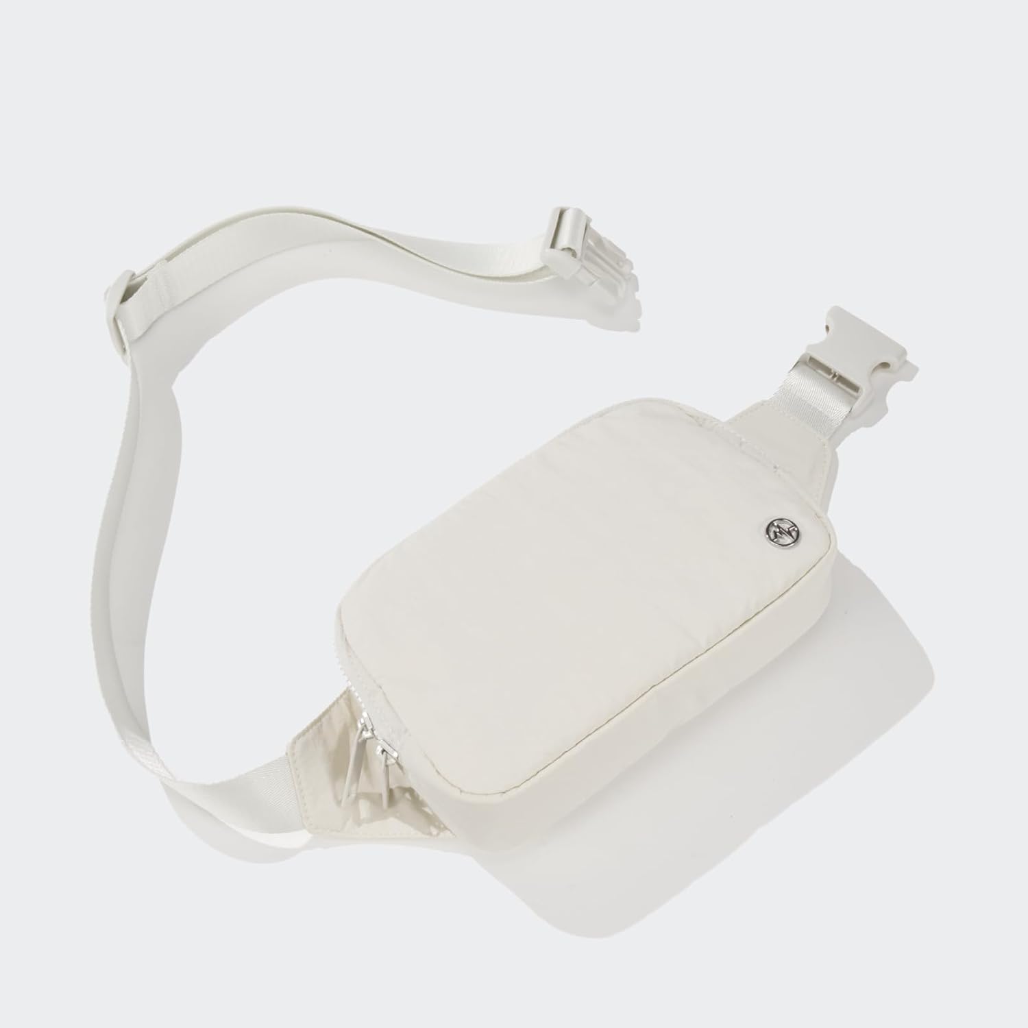 PANDER large crossbody waist pack in White Opal, adjustable strap view