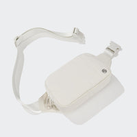 PANDER large crossbody waist pack in White Opal, adjustable strap view