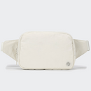 PANDER Everywhere Belt Bag Large 2L in White Opal, straight-on front view on #ECEDEF background