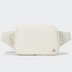 PANDER Everywhere Belt Bag Large 2L in White Opal, straight-on front view on #ECEDEF background